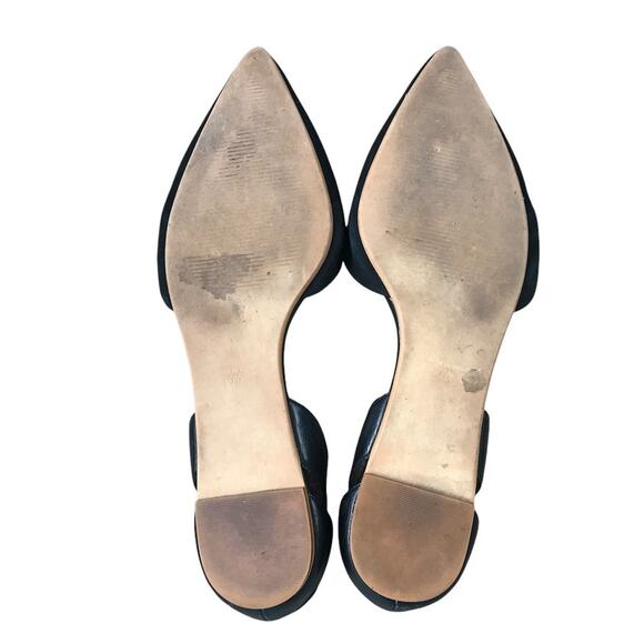 MADEWELL Leather/Suede D’Orsay CutOut Flats 9.5 Black Point Toe Office Classic - Picture 9 of 10